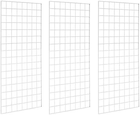 Commercial Grade Gridwall Panels – Heavy Duty Grid Panel for Any Retail Display, 2’ Width x 4’ Height, 3 Gridwall Panels Per Carton (White Finish) by Home