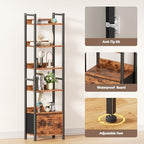 Furologee 6 Tier Bookshelf Set of 2,Industrial Bookshelves and Bookcases - Image 4