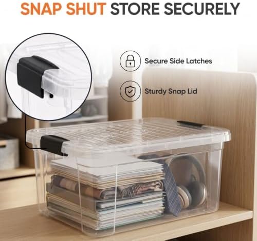 Superio 21 Quart Clear Plastic Storage Boxes with Lids, Stackable Organizer Containers, BPA-Free Storage Bins for Home, Office, School & Dorm, 5 Pack - Image 6