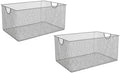 YBM Home Kitchen Pantry Organizer Mesh Wire Storage Basket for Shelves, and Cabinets, Multipurpose Steel Wire Basket for Organizing Office, Household, and Laundry, 12.1 x 7.87 x 5.87 in, Pack of 2 by YBMHome