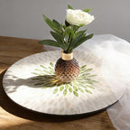 13.4" Mother of Pearl Lazy Susan, Table Centerpiece Round Shell Decorative Lazy Susan Turntable Rotating Tray Organizer for Cabinet Counter Gift Kitchen Office Cafe Home Decor (White Green) - Image 6