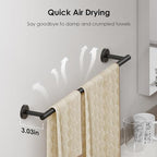 FORIOUS Towel Bar Towel Racks for Bathroom Wall Mounted 21" Matte Black - Image 4