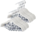 ManGotree 11.8'' Baby Velvet Hangers with Adjustable Clips 28 Pack White by ManGotree