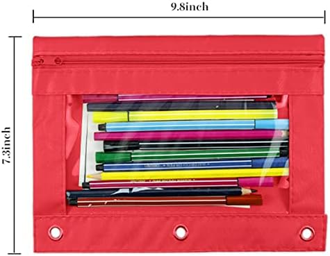 YoeeJob Pencil Pouch for 3 Ring Binder, Zipper Pencil Pouches Bulk, Pencil Case Pouch with Clear Window for Class, School, Office, Red, 24 Packs - Image 5