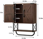 RUSTOWN Farmhouse Medicine Cabinet with 2 Barn Door, Bathroom Wall Cabinet - Image 3