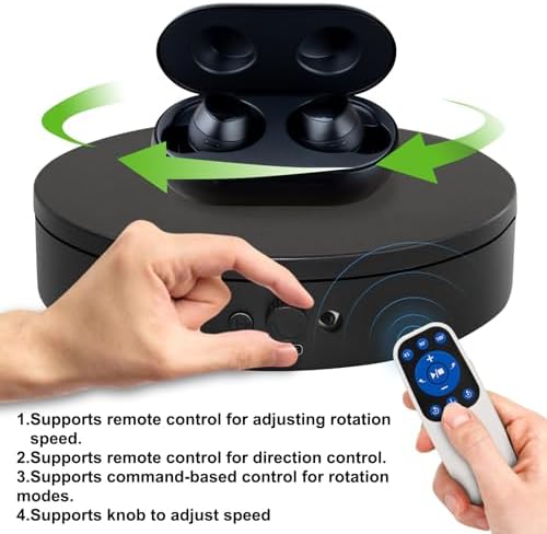 Motorized Rotating Display Stand with Remote, 7.87in 360 Electric Turntable for Display,Photography,3D Scanner Models, Motorized Lazy Susan and Photography Turntable Control Angle/Speed,Step/Swing/Continuous Rotation - Image 7