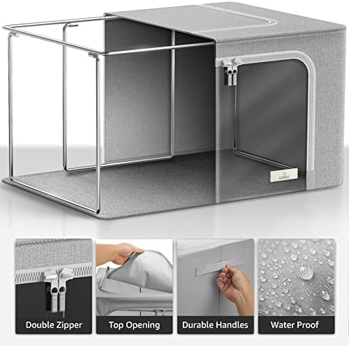 Sorbus Jumbo Clothing Storage Bins with Clear Window (4 Pack, Gray) - Image 2