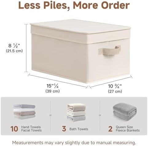 StorageWorks Storage Bins with Lids, Storage Basket with Lid, Closet Bins - Image 6