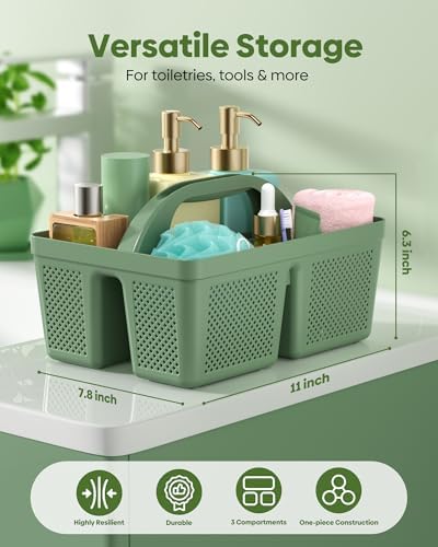 Portable Shower Caddy with Handle - 4 PCS, BPA-free, Green - Image 4