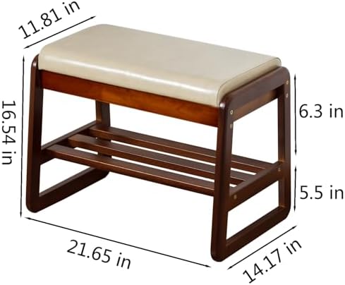 SOBIBO Solid Wood Shoe Rack Bench with Flip-Top Storage, Gray, 21.65" - Image 3