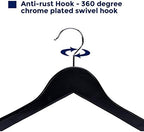 JS Hanger Wooden Coat Hangers, 20 Pack High Grade Wood Suit Hangers with Non Slip Pant Bar - Extra Smooth and Splinter Free Black Finish Wooden Suit Hangers for Closet Organization - Image 5