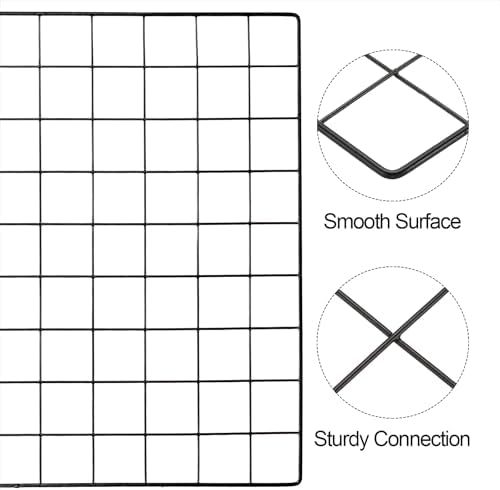 PATIKIL 18"x26" Wire Grid Panel, 2 Pack Board Photo Pictures Memo Display Grid Panels Hanging Organizer Wall Decorative Panel for Home Office Wedding, Black - Image 4