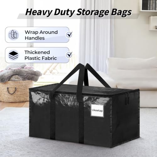 ukeetap 8 Pack Extra Large Clothes Storage Bins with Lids,Black - Image 4