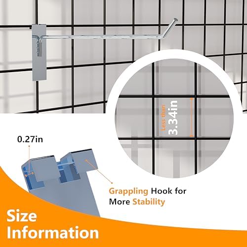 100 PCS Gridwall Hooks Chrome Metal Support 12 Inch - Image 6