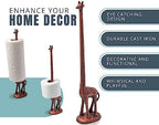 Comfify Copper with Black Giraffe Paper Towel & Toilet Paper Stand – 18.9" - Image 2