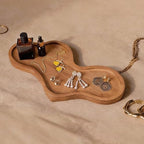 Uiifan Wood Cloud Perfume Decorative Tray Bedside Jewelry Tray,Brown - Image 2