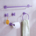 Bathroom Hardware Set,Purple 5 Pieces Bathroom Towel Bar Set,24 inch Towel Bar,Towel Ring for Bathroom,Robe Towel Hooks,Toilet Paper Holder Wall Mounted(Drilling),SE96006S-5PP by SEABEFORE