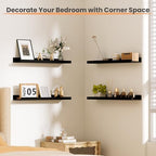 upsimples Floating Shelves for Wall Decor and Storage, Black, 6Pcs 23.6'' - Image 6
