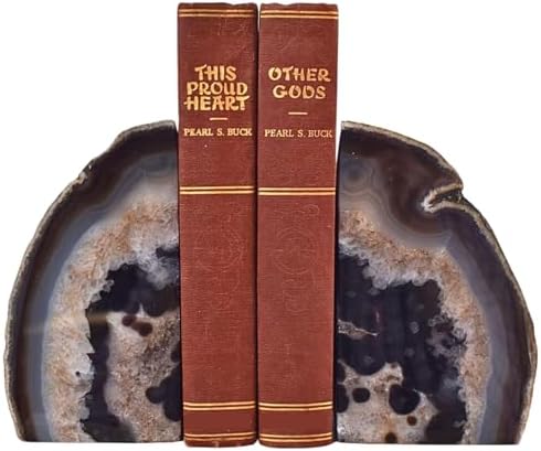 Nature's Decorations Natural Agate Bookends - A-Quality Small Heavy Duty Geode, Earth Tone & Neutral Decor, Unique Crystal Gift, 1 Pair (2-3 lbs) by NaturesDecorations