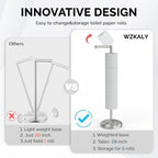 Toilet Paper Holder Stand with Storage 4 Extra Rolls, Brushed Nickel - Image 3