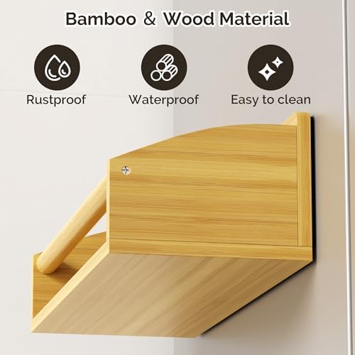 Mystozer 2 Pack Magnetic Spick Rack for Refrigerator, Bamboo Wood - Image 3
