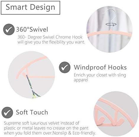MIZGI Velvet Hangers 50 Pack, Patented Rounded Shoulder Sweater Hangers - Image 3