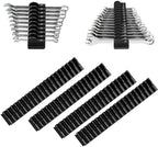 DEHOYI 80 pcs Modular Wrench Organizers for Tool Drawers - Wrench Rack with Metric & SAE Labels, Perfect Tool Storage Holder. Gift for father, brother and boyfriend (No Magnet, Black) by DEHOYI