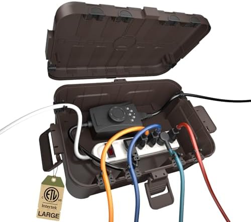 Flemoon Large Outdoor Electrical Box, IP54 Waterproof Extension Cord Cover by FLEMOON