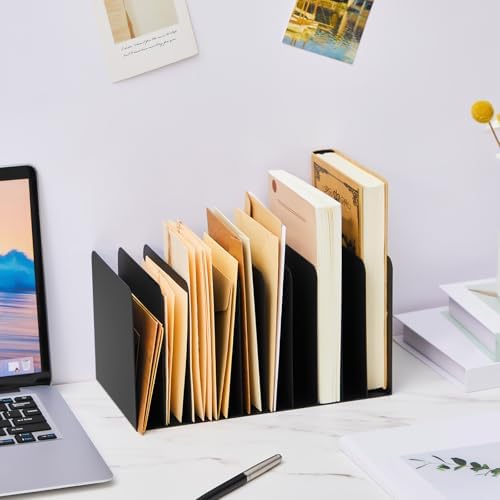 Suzile Metal Desktop File Organizer, 10 Compartment, Vertical File Sorter - Image 5