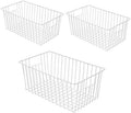 16inch Freezer Wire Storage Organizer Baskets, Household Refrigerator Bins with Built-in Handles for Cabinet, Pantry, Closet, Bedroom by Y.Z.Bros