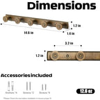 Coat Rack Wall Mounted, Antique Brass Zinc Alloy with 5 Hooks - Image 2