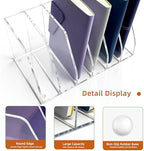 Clear Acrylic Magazine File Holder, 6 Compartment Desk Organizer - Image 3