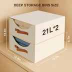 Homsorout Large Closet Storage Bins with Drawer, Fabric Bins for Organization, Collapsible Storage Drawers Organizer for Bedroom, Living Room, 8 Pack, Beige - Image 3