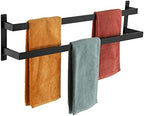KOKOSIRI Towel Bars Black Bath Towel Holders 32 Inches Bathroom 2-Tiers Ladder Towel Rails Wall Mounted Towels Shelves Rack Stainless Steel, B5008BK-L32 by KOKOSIRI