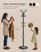 SONGMICS Freestanding Coat Rack, Marble Base, 18 Hooks, Umbrella Holder - Image 6