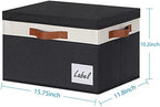 Extra Large Storage Bins with Lids, Foldable Fabric Storage Baskets with Lids, Sturdy Storage Boxes with Labels and 3 PU Handles for Closet Home Bedroom Office (32L, 3 Packs, Black&White) - Image 4