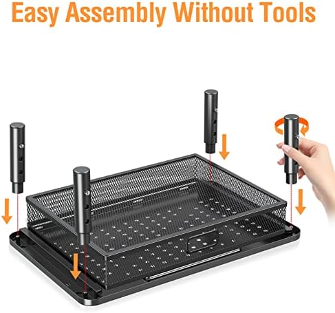 ELIVED 2 Pack Monitor Stand Riser with Metal Drawer, 3 Height Adjustable - Image 6