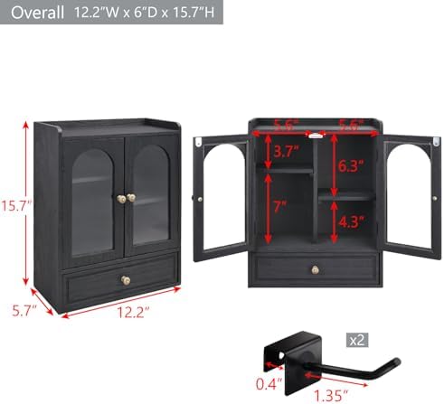 Ikee Design Wooden Cabinet with Adjustable Shelves, Drawer & Door - Image 3