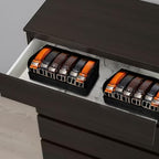 GTI Belt Organizer, 2pcs 6 Compartments Belt Organizer for Closet and Drawer, Bamboo Display Case for Tie and Belt, Belt holder Storage Organizer for Men Women (Black) - Image 6