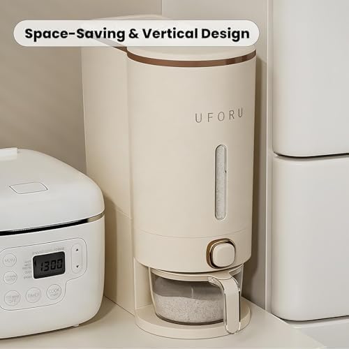 UFORU Rice Dispenser 23-25 LB,Airtight Storage Container,Measuring Cup - Image 4