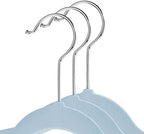Casafield 100 Velvet Baby Hangers - 11" Size for Infant & Toddler Clothes - Light Blue - Image 2