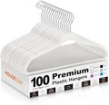 HOUSE DAY Ivory Plastic Hangers 100 Pack, Ultra-Thin Heavy Duty Non-Velvet by HOUSEDAY