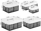 Vagusicc Wicker Storage Basket, 6 Pack Baskets for Organizing, Wicker Baskets with Handle, Rectangular Woven Basket for Storage Shelves, Cube Storage Bins for Closet/Clothes/Dresser, Black - Image 2