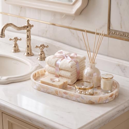 2 Pcs Capiz Shell Decorative Tray Mother of Pearl Tray,Oval - Image 4