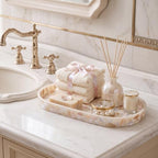 2 Pcs Capiz Shell Decorative Tray Mother of Pearl Tray,Oval - Image 4