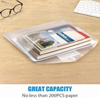 Sooez 50 Pack Plastic Envelopes Poly Envelopes, Clear Document Flie Folders US Letter A4 Size File Envelopes with Label Pocket for School Home Work Office Organization, Clear - Image 4