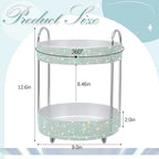 Honeydak Rotating Perfume Organizer Tray, 2 Tiers, Resin Diamond, AB Color - Image 2