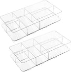 iDesign Interlocking 5-Section Drawer Organizer, Set of 2, Clear - Image 7