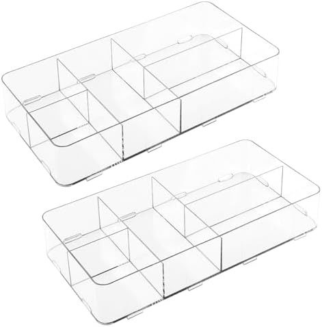 iDesign Interlocking 5-Section Drawer Organizer, Set of 2, Clear - Image 7