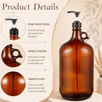 135oz Amber Glass Pump Dispenser Bottle for Laundry Detergent - Image 3